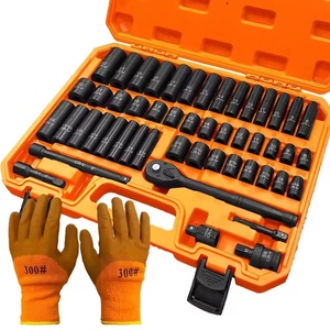 Juego de 50 Llaves de Impacto de 3/8\", Mango de Trinquete de Impacto, Tamaños SAE (5/16 a 3/4 Pulgadas) y Métricos (8-22 mm) para Mantenimiento de Vehículos - Product Image 2