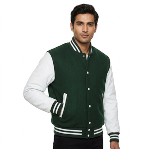 Vestes universitaires personnalisées avec broderie OEM, patchs en chenille, manches en cuir, veste bomber universitaire, veste de baseball pour hommes - Product Image 1