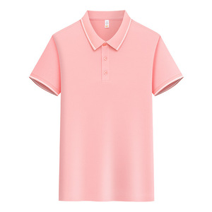 Polo promotionnel uni en fibre de polyester avec bordure contrastante, vêtements de travail pour hommes, usage quotidien, logo personnalisable - Product Image 4