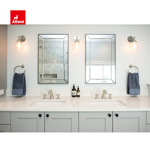 Alland cinese lavabo quarzo bancone grigio verniciato lacca morbida stretta mobili bagno americano mobile lavabo con 2 lavandini - Product Image 2