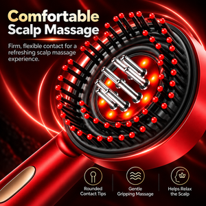 Red Light Scalp Massage Comb Kneading Hair <b>Massager</b> Portable Scalp Care Brush for <b>Home</b> Salon Use - Product Image 5