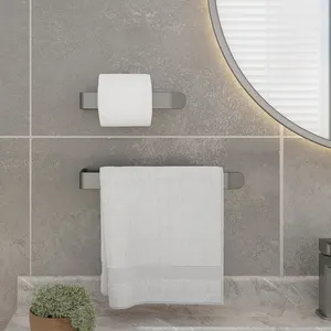 الحمام الحديثة الألومنيوم واحدة منشفة بار رف المرحاض قضيب تعليق المناشف حامل