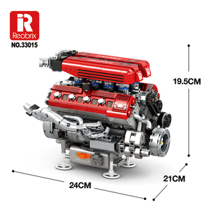 Kit de construction de <span class=keywords><strong>moteur</strong></span> <span class=keywords><strong>V8</strong></span> motorisé Reobrix F1 avec <span class=keywords><strong>moteur</strong></span> L et boîte <span class=keywords><strong>à</strong></span> batterie, modèle mécanique compact pour collectionneurs et présentation sur bureau - Product Image 3