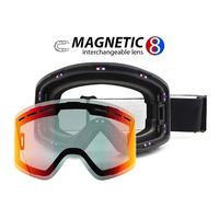 Lunettes de snowboard magnétiques d'usine, protection UV400, anti-buée, logo personnalisé, verres double couche, lunettes de sport pour la neige, logo personnalisé