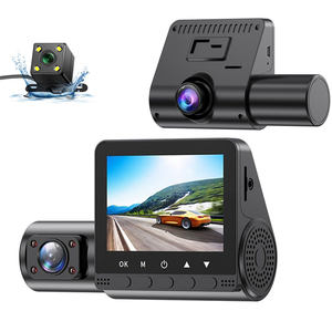 กล้องบันทึกวิดีโอติดรถยนต์สามเลนส์1080P กล้อง DVR สำหรับรถยนต์ด้านหน้าและด้านหลัง3ทางพร้อมแสง IR ด้านใน2.4นิ้วกล่องสีดำสำหรับรถยนต์ - Product Image 1