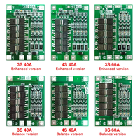 Carte de protection de batterie Li-ion 3S 4S 40A 60A BMS 12V 16.8V avec protection contre les surcharges et équilibrage amélioré pour perceuse et projets DIY