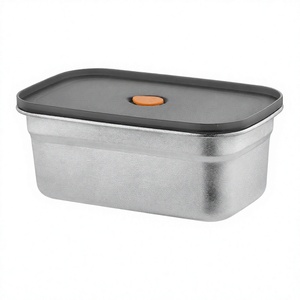 Recipientes de titanio para almacenar alimentos con tapa hermética, diseño minimalista para preparar y empacar comidas - Product Image 1