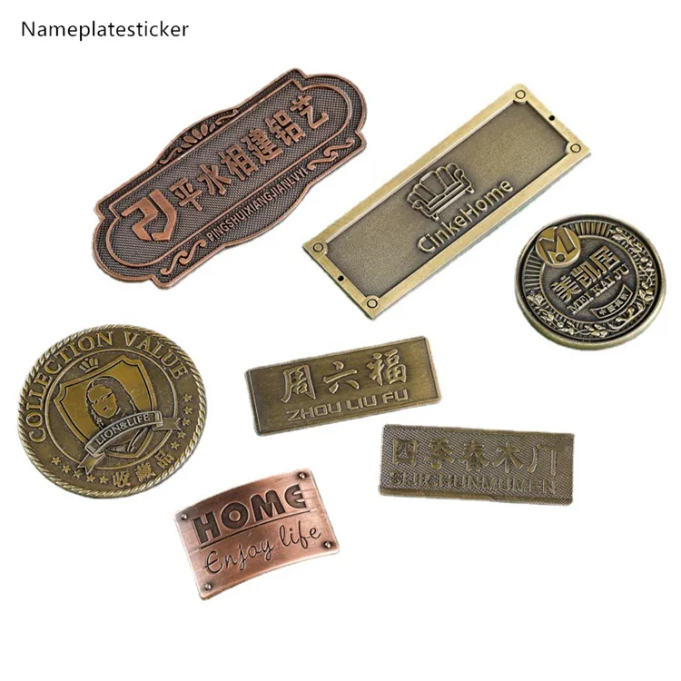 Kunden spezifisches Metall laser platten schneiden Graviert Custom Metal Crafts Druckguss Gold Logo Metall beschichtet