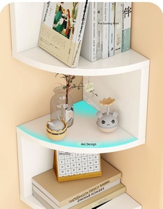 Modern Minimalist MDF Home Living Room Corner <b>Wall</b>-<b>Mounted</b> Multi-Tiered Storage Rack Shelf Partition Organizer Bookshelf - Product Image 5