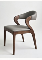 Chaise de salle à manger BST Nordic moderne et simple en bois massif avec dossier rembourré en cuir PU pour projets hôteliers et usage professionnel