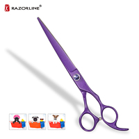 NPK15P Ciseaux de toilettage pour animaux de compagnie Ciseaux de coiffure pour chiens en acier inoxydable rose populaires Set de coupe