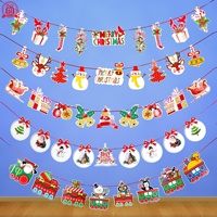 Nouveautés Décorations de Noël Drapeaux de Noël 24 types de motifs de dessins animés Décorations de Noël Vente en gros Fabricant