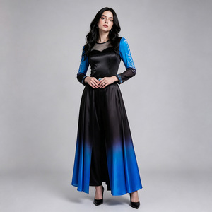Star's Edge Descendants Of The Stars – tenue de cosplay, robe en satin dégradé bleu et noir, Costume d'halloween - Product Image 2