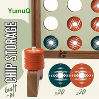 YumuQ Jeu géant de Connect 4 en bois pour pelouse et jardin, 4 en ligne, avec sac de transport pour jeux en extérieur