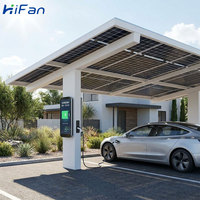 Système de montage de carport solaire Hengfan AL6005-T5, structure en aluminium, garantie 10 ans, certifié CE, capture d'énergie photovoltaïque domestique, 60 m/s