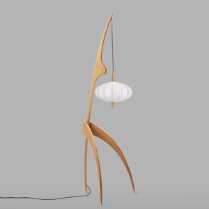 Lampade da terra moderne a lanterna da terra ad arco per soggiorno lampada da terra retrò a <span class=keywords><strong>led</strong></span> da ufficio a colonna bianca di metà secolo - Product Image 2