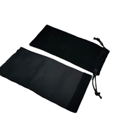 Pochette longue en velours noir avec cordon de serrage, logo personnalisé, pour bâton de selfie en acier inoxydable, rouge à lèvres, stylo, rangement portable, cadeau