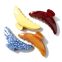 Pince à cheveux en acétate Liwu ODM, style coréen, forme lune, extra large (13,5 cm), collection été, vente chaude