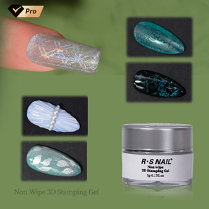 Proveedor de China R <span class=keywords><strong>S</strong></span> Nail Premium Quality Non Wipe 3D Stamping Gel 5g Botella de boca ancha Esmalte de uñas en gel Pure Colors Nail <span class=keywords><strong>Gule</strong></span> - Product Image 1