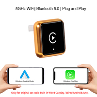 GRANDNAVI Mini Dongle USB Portátil Inalámbrico CarPlay Android Auto Mirror Link Control de Volante Manos Libres BT