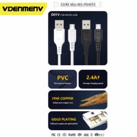 DENMEN D01V Chine Fabricant VDENMENV D01T Câbles de charge rapide Usb vers Micro Type c pour téléphones