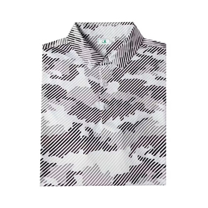 Polo de Golf Azul Marino para Hombre, Manga Corta, Estampado, Secado Rápido, Transpirable, Elástico, Ropa Deportiva Informal, Disponible en Stock - Product Image 4