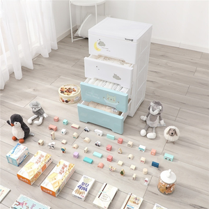 Armoire de rangement à <span class=keywords><strong>tiroirs</strong></span> en <span class=keywords><strong>plastique</strong></span> de 38 cm, motif dessin animé, simple, pour enfants, injection, pour petits appartements, salon - Product Image 4