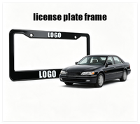 Support de plaque d'immatriculation en aluminium épaissi avec logo personnalisé, spécifications américaines, support de plaque d'immatriculation américaine, vente chaude