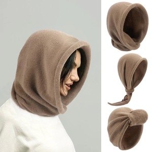 Haute qualité couleur unie filles cachemire écharpe chapeau hiver bonnet chapeau avec écharpe pour femmes tricoté <span class=keywords><strong>laine</strong></span> chapeaux Turban tête Wrap - Product Image 1