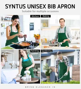 Vente en gros de tabliers de cuisine de chef de cuisine en coton polyester imperméable avec logo personnalisé pour <span class=keywords><strong>homme</strong></span> et femme - Product Image 5