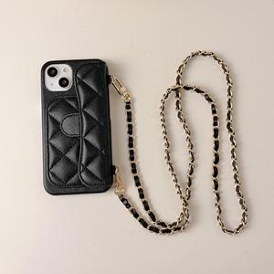 Sac bandoulière tendance style européen et américain en cuir <span class=keywords><strong>avec</strong></span> chaîne pour <span class=keywords><strong>iPhone</strong></span> 15 16 17 Pro Max, étui portefeuille pour fille - Product Image 3