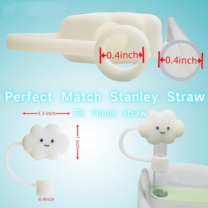 Protège-pailles anti-poussière en silicone/PVC de qualité alimentaire Panda, 0,4 pouce/10 mm, motifs variés, nouveauté pour gobelets et articles de boisson, personnalisable avec votre marque - Product Image 2