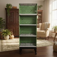 Grande cage d'élevage en métal 60*42*43cm pour perroquets, canaris, pinsons, avec compartiment divisé, roulettes et support, base de 60cm