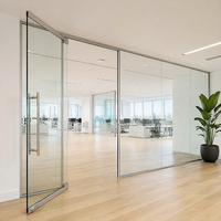Système de cloison en verre panoramique, verre trempé transparent, cloison de bureau à vue complète, design modulaire pour salle de réunion, espace de travail