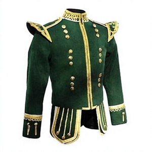 เสื้อแจ็คเก็ตดับเบิ้ลท์สก็อตสีเขียวสำหรับผู้ชาย ผ้าขนสัตว์ แต่งแถบผ้า คอตั้ง ทรงปกติ ชุดลำลองสำหรับฤดูหนาว - Product Image 4