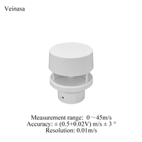 Anémomètre ultrasonique Veinasa Arduino RS485 Modbus en plastique ABS Mini-C2A, capteur de vitesse et de direction du vent