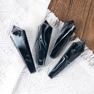 Nouvelle conception, grande <span class=keywords><strong>pierre</strong></span> naturelle de guérison, Amazonite, <span class=keywords><strong>Onyx</strong></span> noir, Sodalite, Fluorite, pointe de cristal pour décoration - Product Image 1