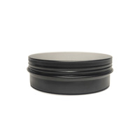 Boîtes en aluminium rondes mates noires de 5 à 500 ml en stock chez le fabricant pour le thé, les cosmétiques, l'onguent de consoude, la cire de voiture, les pâtes, les boîtes cadeaux