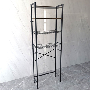 Étagère de rangement au sol noire sur mesure, taille personnalisée, pour placer du gel douche dans les toilettes 2025 - Product Image 1