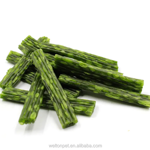 Golosinas dentales OEM de alta calidad para perros, palitos huecos naturales, sabor a té verde, golosinas para masticar oralmente para mascotas, aperitivos secos de 100g para perros - Product Image 1