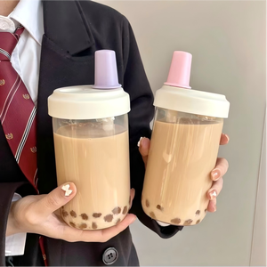 Venta Directa de Fábrica, Vasos Reutilizables para Café de 500 ml y 850 ml, Botella de Plástico para Té de Burbujas, Boba, Leche, con Pajita - Product Image 2