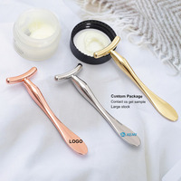 Spatule applicateur de crème pour les yeux en alliage de zinc, bâton de massage facial, outil de soin de la peau pour réduire les poches