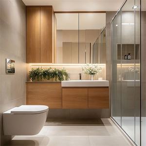 โต๊ะเครื่องแป้งไม้ดีไซน์ทันสมัยตู้ห้องน้ำทันสมัยทนทานราคาไม่แพง - Product Image 4