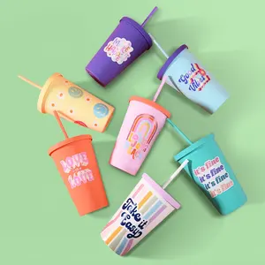 2024 NEW Style Wholesale Tumblers Double Wall Reusable Plastic Tumbler 16oz Cups With Lids And Straws Drink Coffee Custom Cup