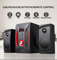 Sistema de Altavoces Multimedia de 2.1 Canales, Altavoces con Subwoofer para Cine en Casa con Luces LED