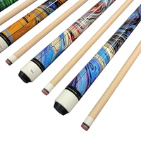 Queue de billard en bois d'érable, 1/2 pièce, joint central, 57 pouces de longueur, pointe de 13 mm, 18-21 oz, design coloré, prix de gros, en promotion