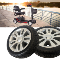 Neumático Sólido de PU de 8 Pulgadas HEXIN No Flats para Scooters para Personas Mayores/Discapacitadas, Negro HX-W209 - Excelente Tracción y Agarre