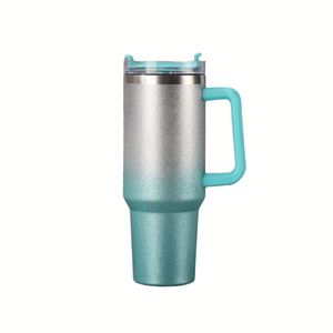 Bouteille d'eau isotherme portable en acier inoxydable de 40 oz avec poignée, motif diamant dégradé, logo imprimé, Ice Bully - Product Image 2