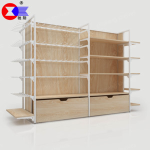 Étalage de style <span class=keywords><strong>japonais</strong></span> pour magasins de détail, cadre métallique léger double face, imitation bois - Product Image 4