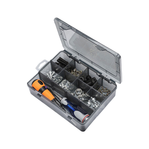 Boîte à outils portable en plastique avec plateau et organiseurs, incluant un coffret de rangement amovible pour outils - Product Image 2